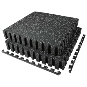 Black - 12-Piece Interlocking Exercise Equipment Mats