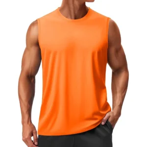 Moisture Wicking Athletic Muscle T-Shirts for Gym & Workout - Orange