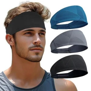 3 Pack Elastic Wide Dual-Layer Sports Headbands